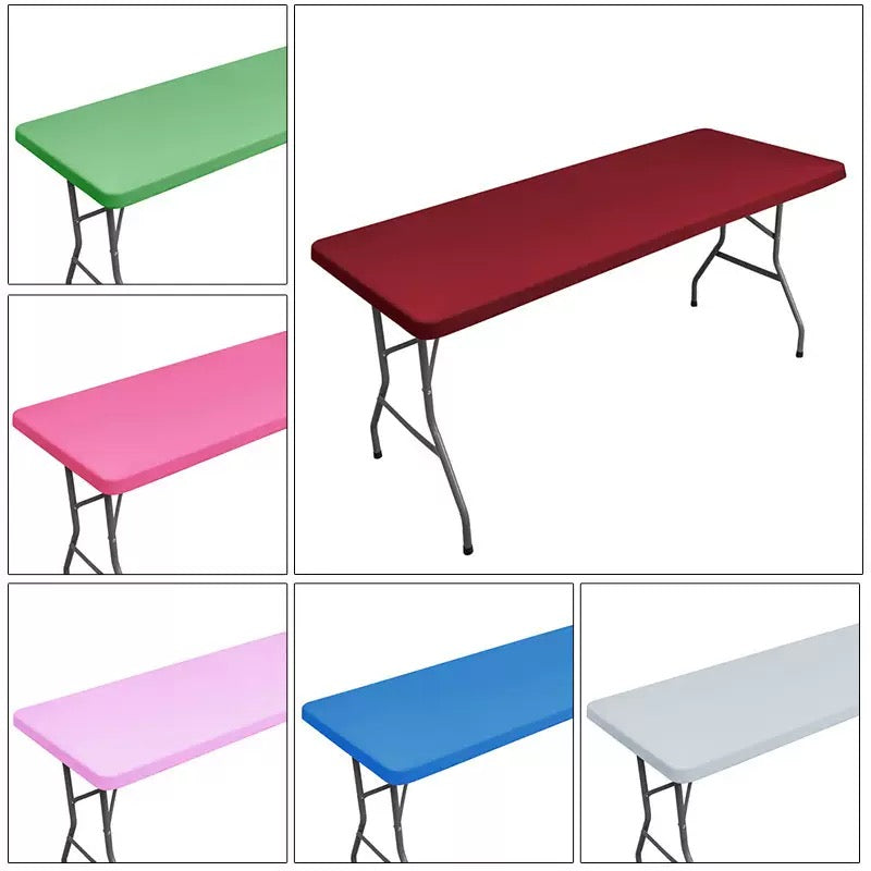 Cross-border stretch tablecloth half package tablecloth simple solid color washable outdoor elastic milk silk tablecloth