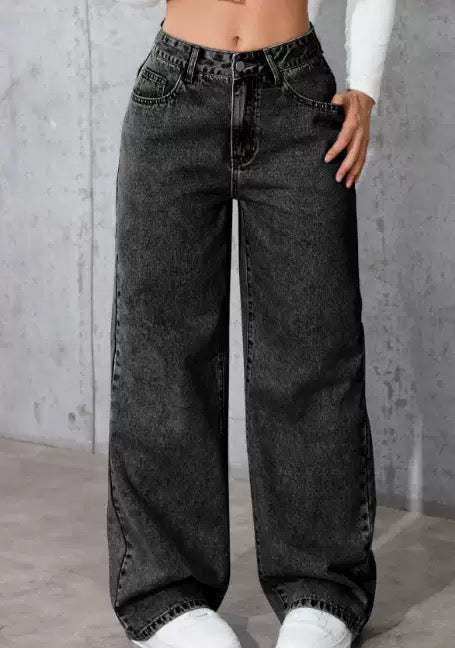 Jeans for Women, Sweet and Spicy Style, High-Waisted, Large-Size Straight Pants, Loose Casual Trousers, Cross-Border