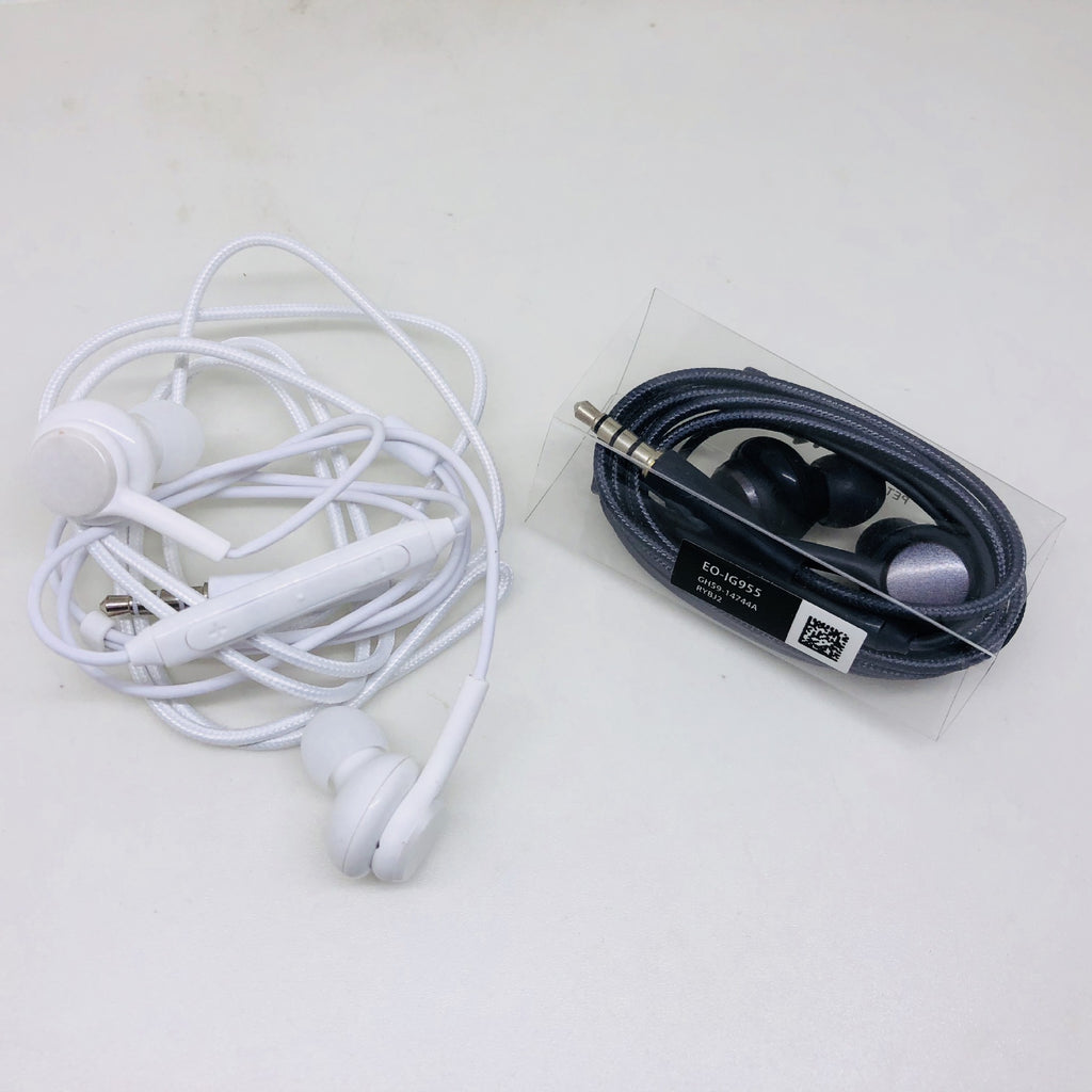 Apply Samsung S8 headphones S10 earphone in-ear wire tuning general use with Menylon knitting AKG headphones white