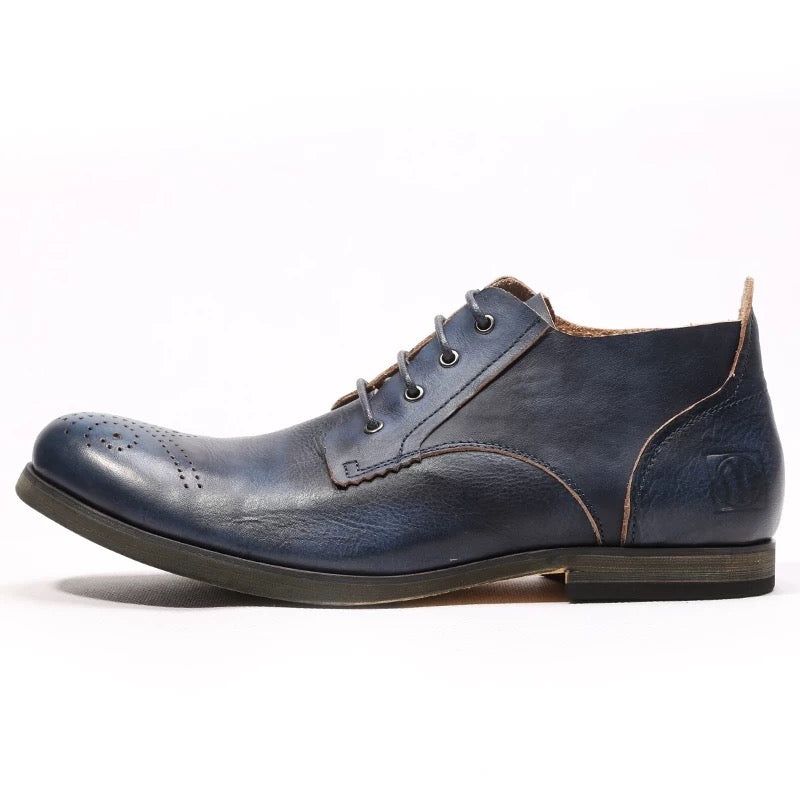 leather shoes for men, summer distressed leather shoes, British style Korean version breathable men's shoes, formal leather shoes, trendy.