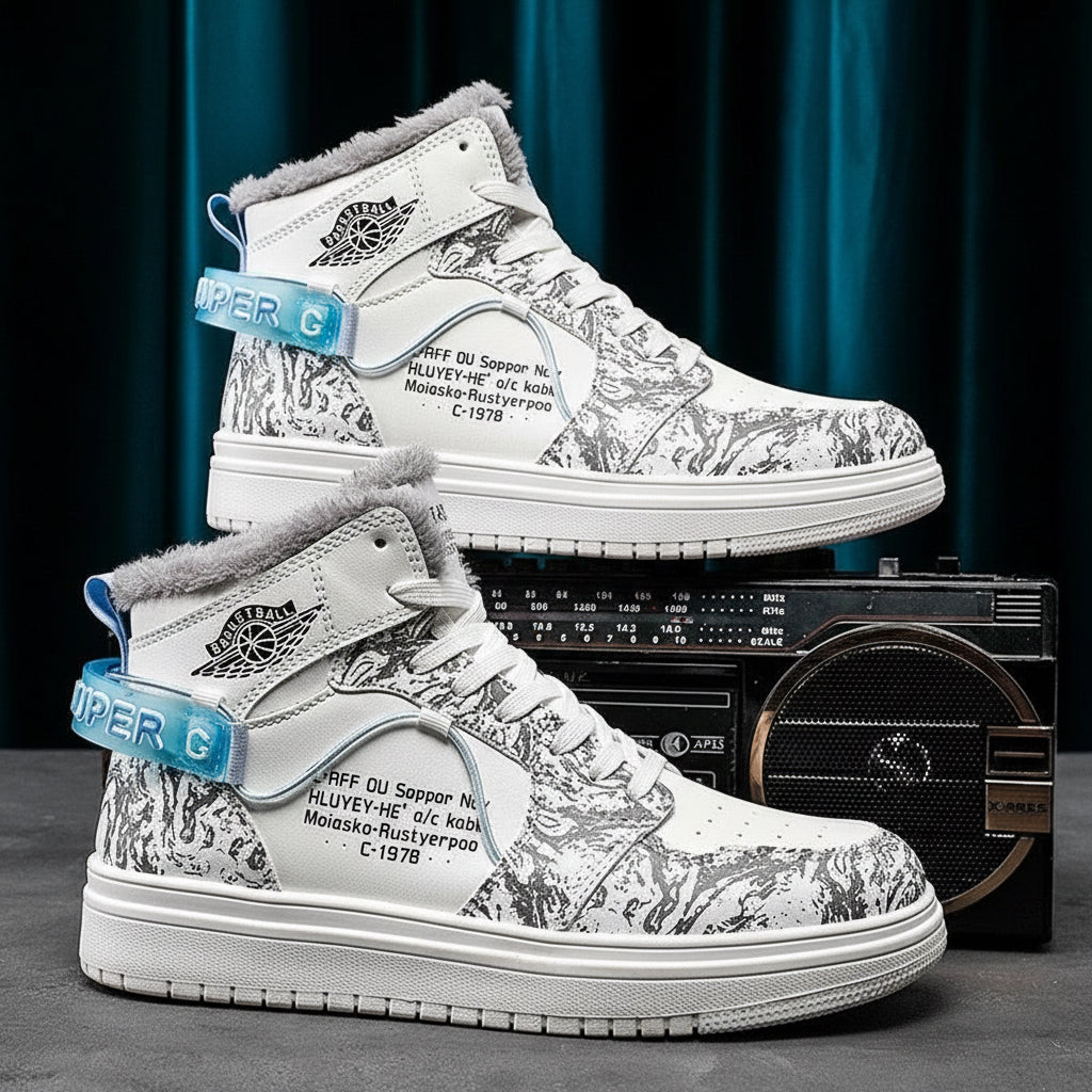 High-gang men's shoes winter anti-skid teen sneakers sports leisure students fall with small white shoes