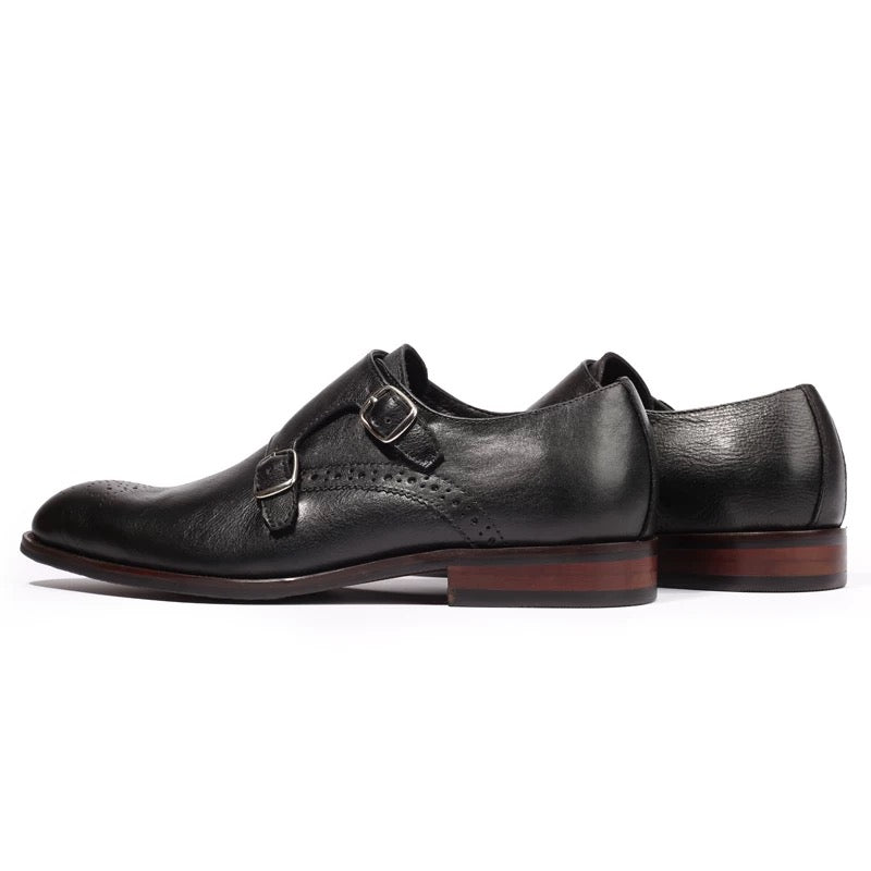 Shiya Tai Monk Worker Work Shoes Moke Leather Shoes Work Italian Handmade Vintage British Gentleman Carved