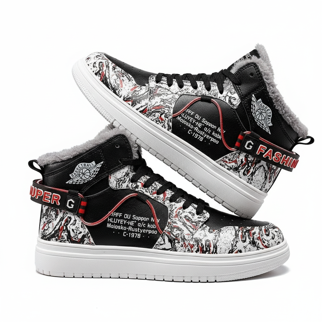 High-gang men's shoes winter anti-skid teen sneakers sports leisure students fall with small white shoes
