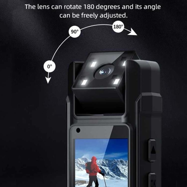 4K Portable Clip-on 180 Degree Rotating Lens Video Recorder Body Camera