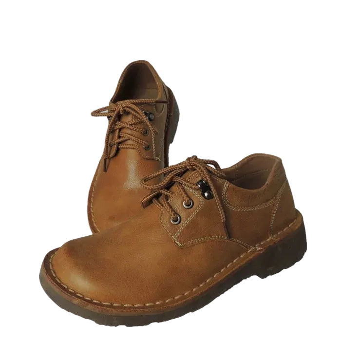 First-layer cowhide big-head shoes for men, work shoes, round-toe low-top Martin shoes, British work shoes, Martin shoes, wide-toe trendy shoes.