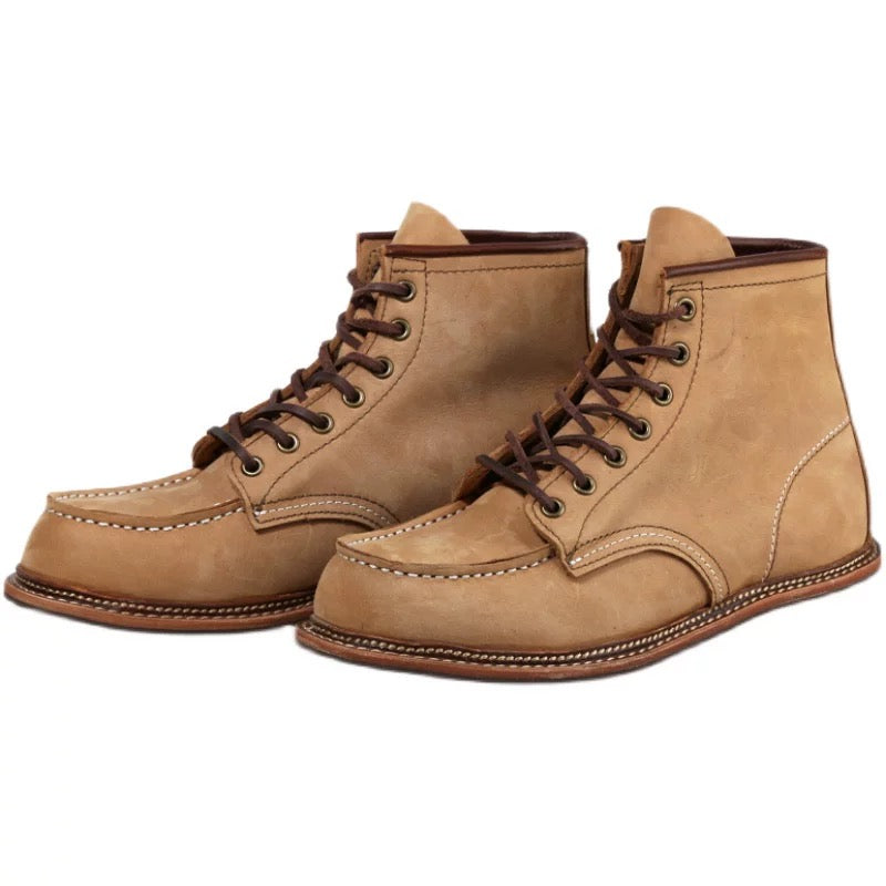 Amegakkie Retro 875 Work Boots for Men Autumn American Style High-Top Martin Boots Genuine Leather Motorcycle Short Boots British Style