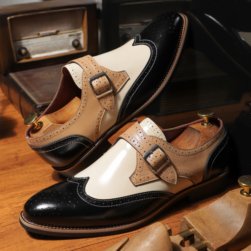Men's Business Formal Casual Leather Shoes Brogue Carving