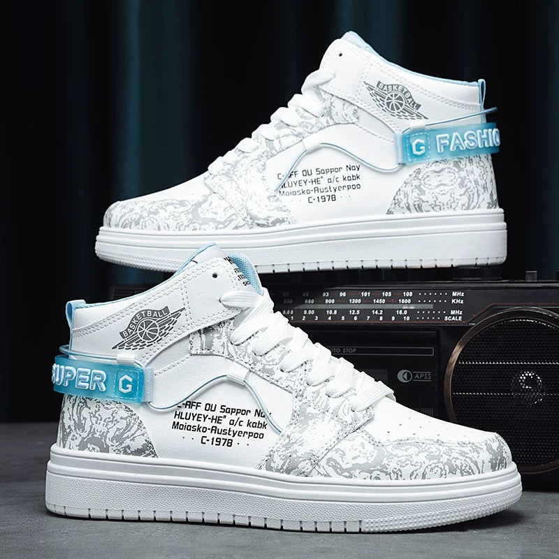 High-gang men's shoes winter anti-skid teen sneakers sports leisure students fall with small white shoes