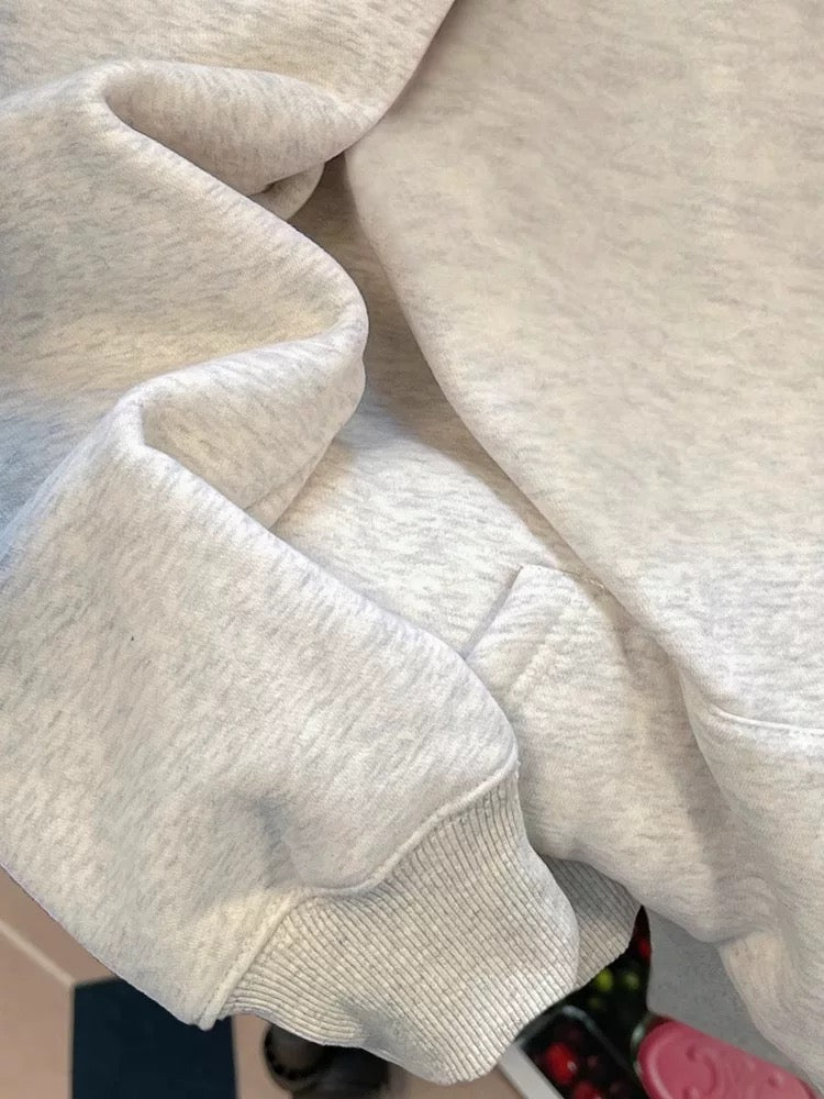 Outlet ~ Brand foreign trade counter cut label pick-up autumn thin versatile trend retro hooded sweatshirt