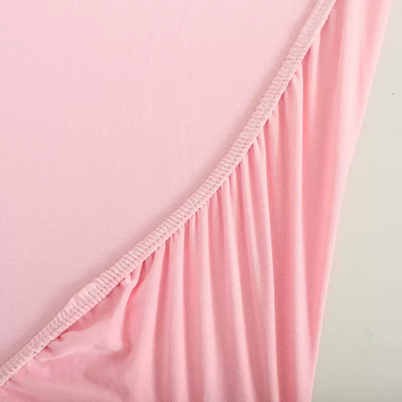 Cross-border stretch tablecloth half package tablecloth simple solid color washable outdoor elastic milk silk tablecloth