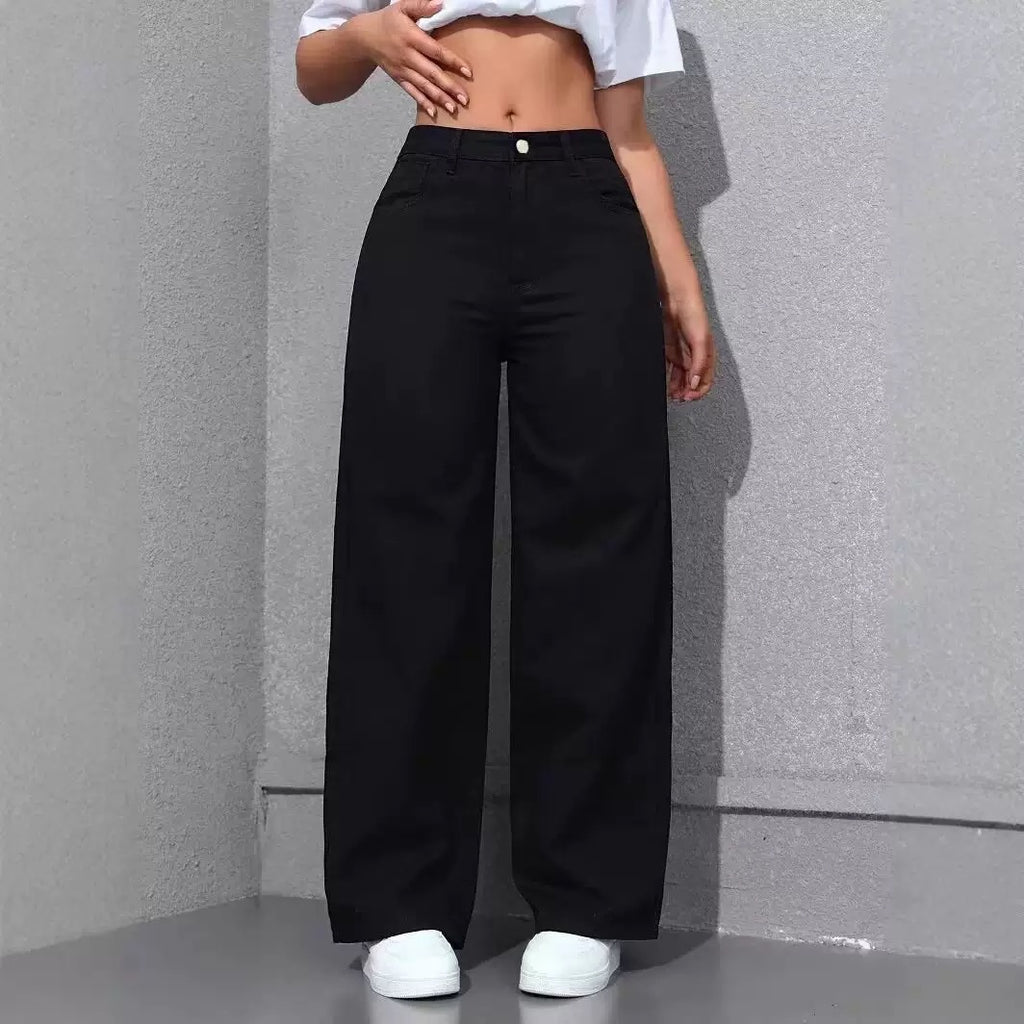 Jeans for Women, Sweet and Spicy Style, High-Waisted, Large-Size Straight Pants, Loose Casual Trousers, Cross-Border