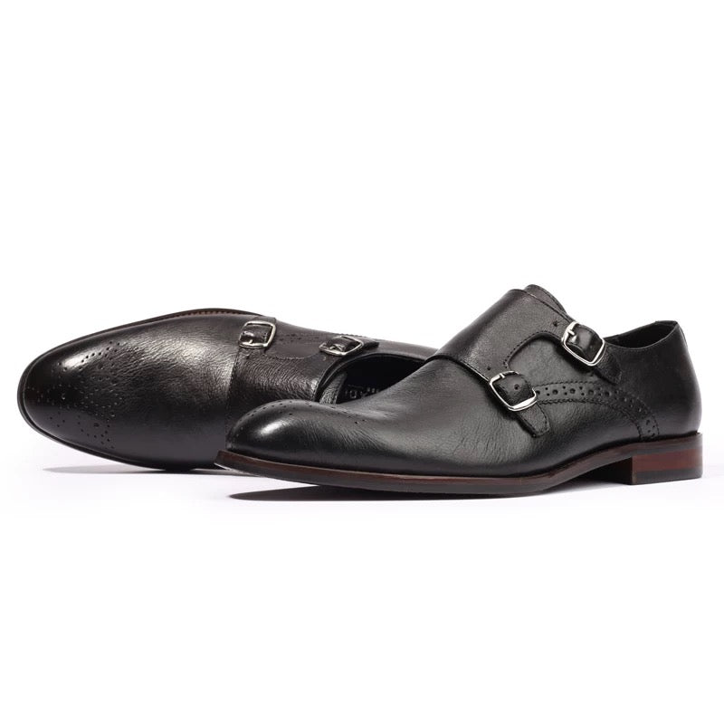 Shiya Tai Monk Worker Work Shoes Moke Leather Shoes Work Italian Handmade Vintage British Gentleman Carved