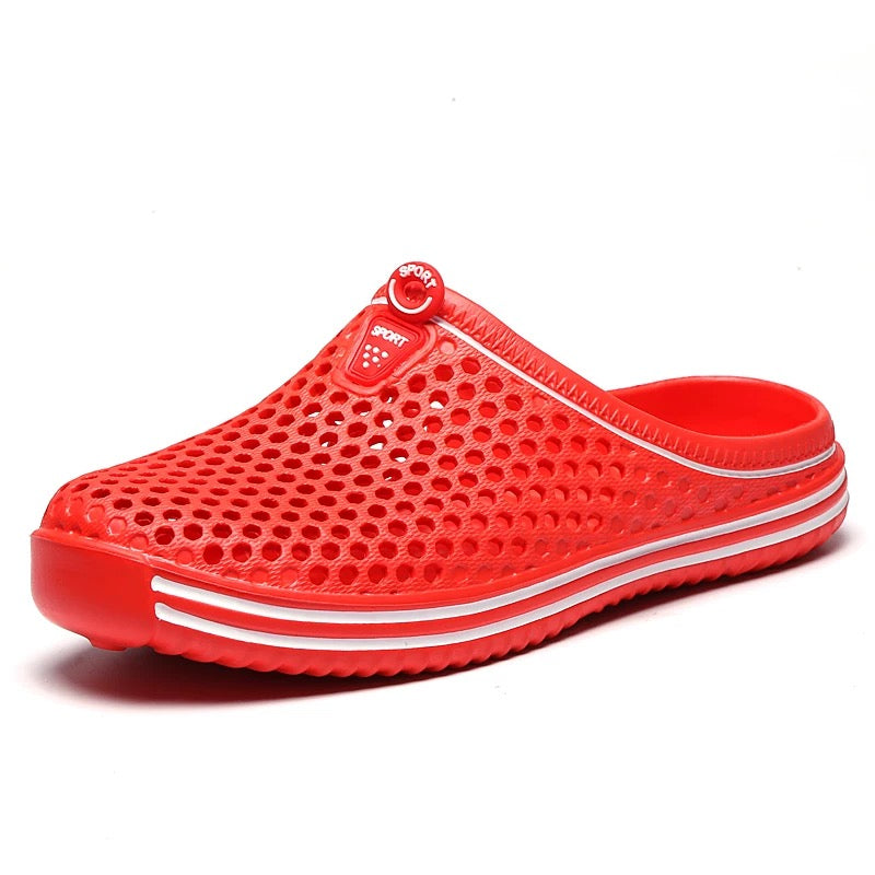 slip-on shoes for men and women, couple's style, garden shoes, holes shoes, beach shoes, breathable, casual, non-slip.