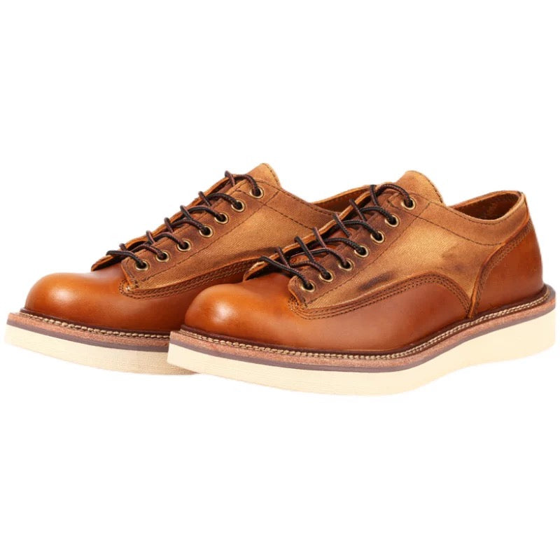 work shoes, vintage distressed look, large head, summer British versatile Martin leather shoes for men, casual.