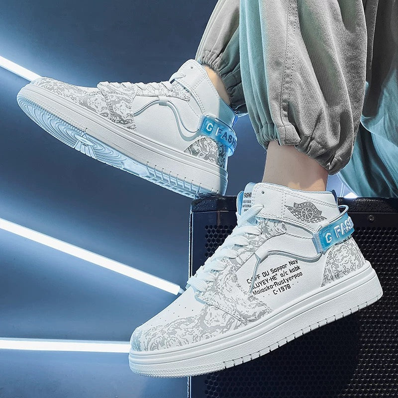 High-gang men's shoes winter anti-skid teen sneakers sports leisure students fall with small white shoes