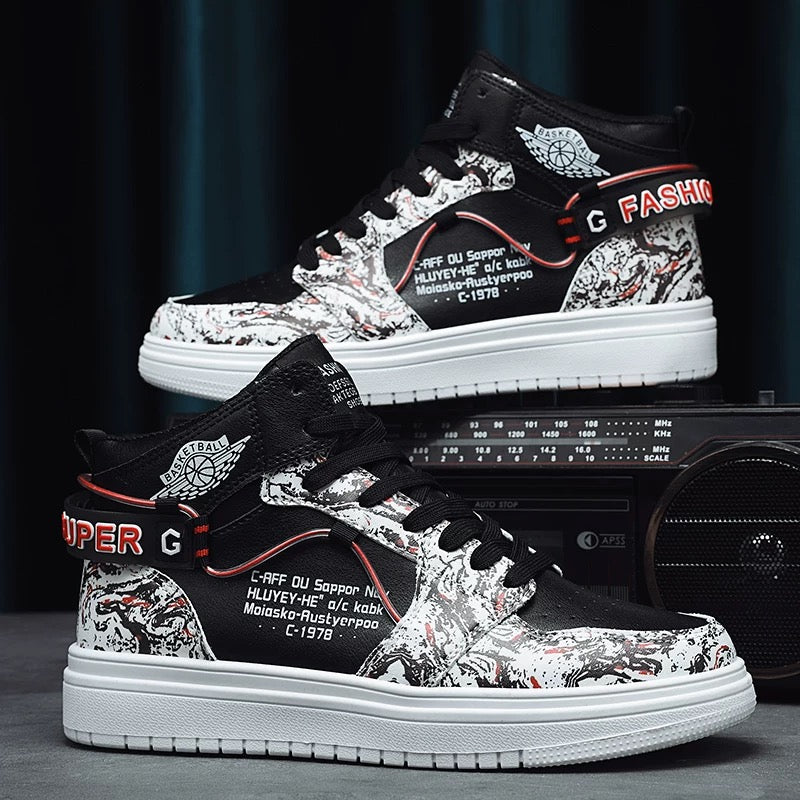 High-gang men's shoes winter anti-skid teen sneakers sports leisure students fall with small white shoes