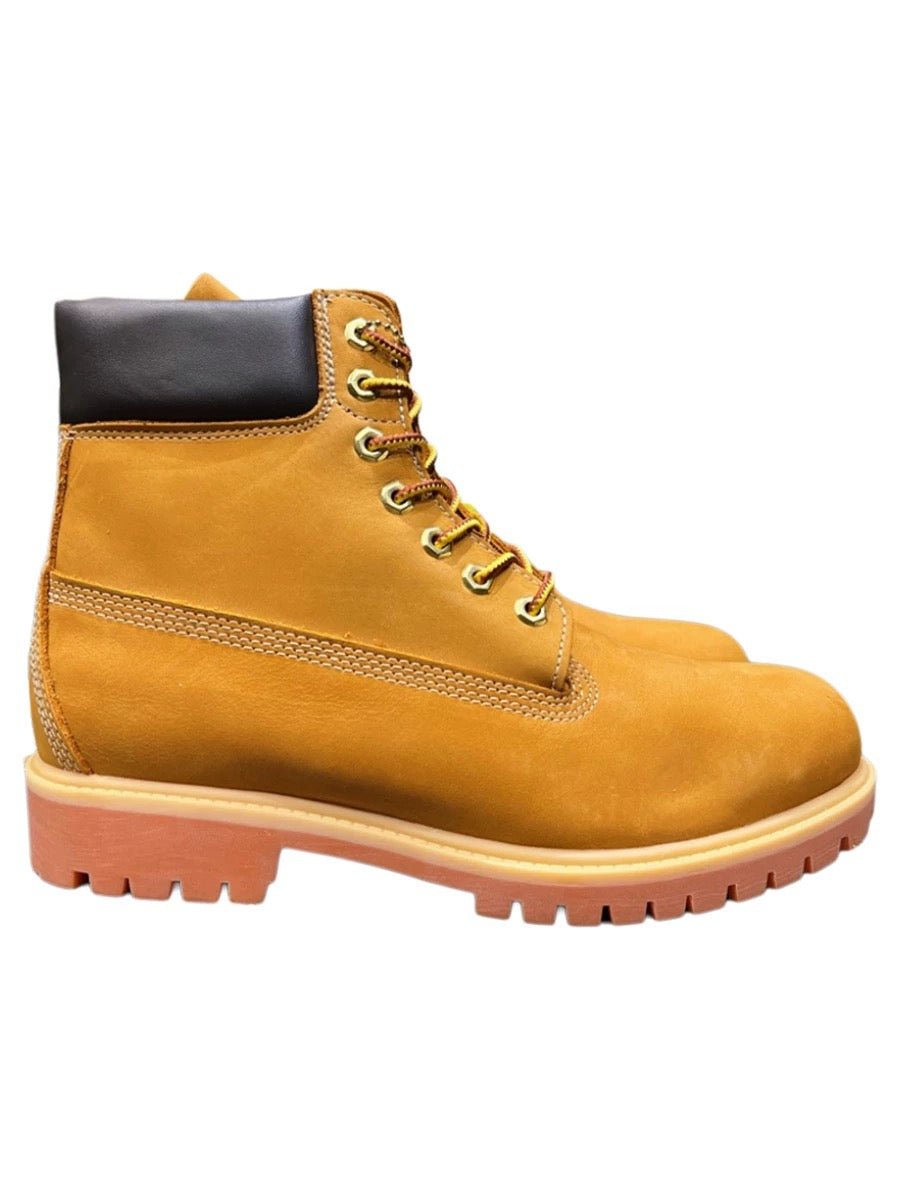 style outdoor waterproof large yellow boots, high-top Martens work boots for men, genuine leather desert shoes for women.