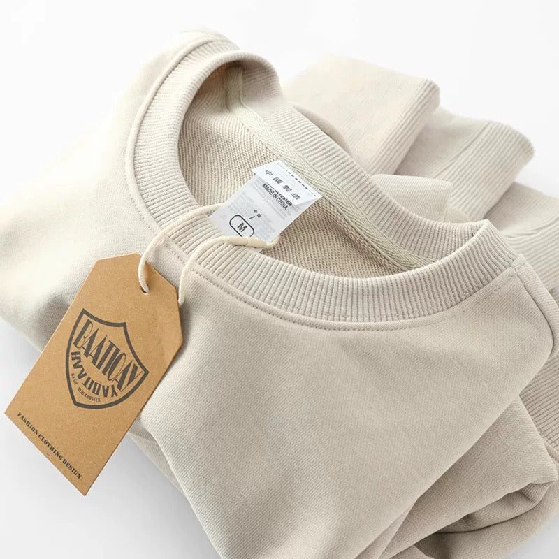 solid color sweatshirts spring and autumn men's and women's couples versatile sweater winter