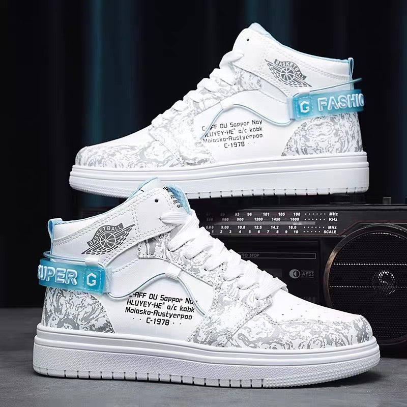 High-gang men's shoes winter anti-skid teen sneakers sports leisure students fall with small white shoes