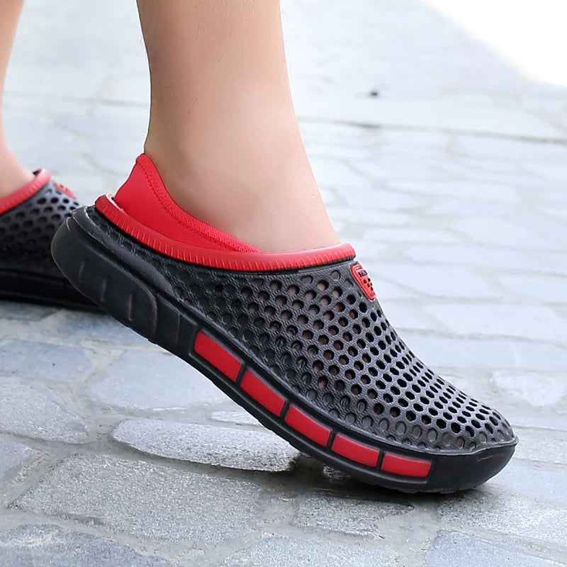 flip-flops, back straps, summer breathable outdoor shoes.