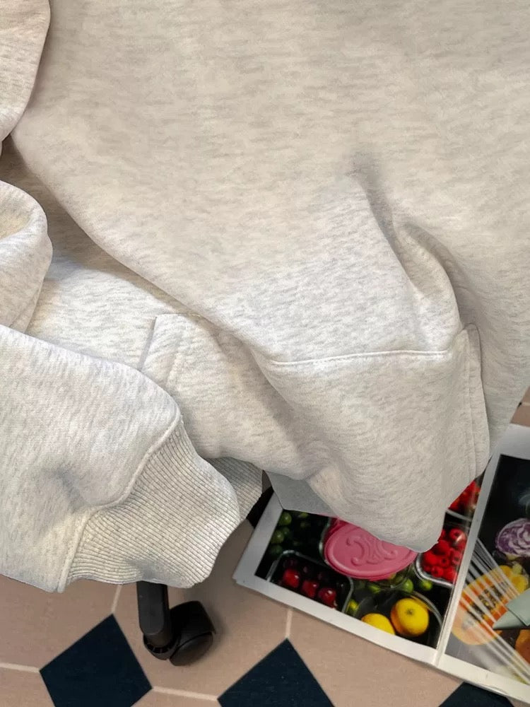 Outlet ~ Brand foreign trade counter cut label pick-up autumn thin versatile trend retro hooded sweatshirt