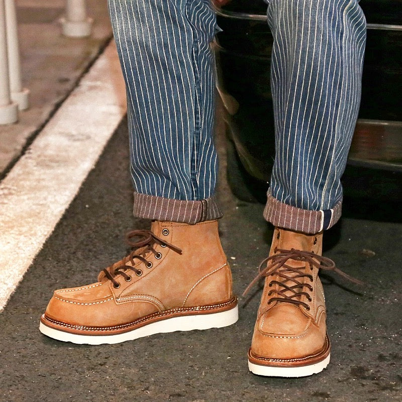 Amegakkie Retro 875 Work Boots for Men Autumn American Style High-Top Martin Boots Genuine Leather Motorcycle Short Boots British Style