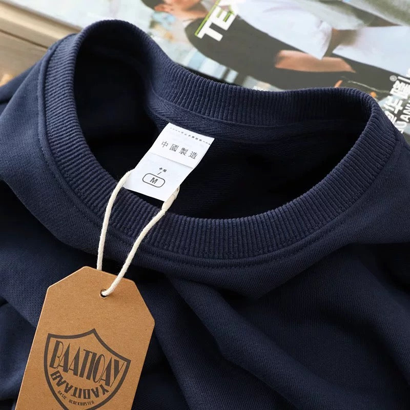 solid color sweatshirts spring and autumn men's and women's couples versatile sweater winter