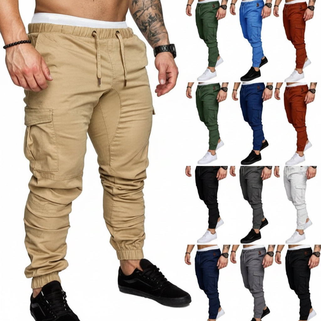 Men's trousers wholesale men's casual overalls loose toe solid color American trousers