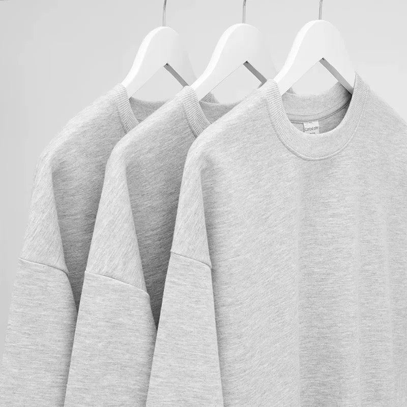pure cotton round neck loose casual sweatshirt ins men's and women's same style