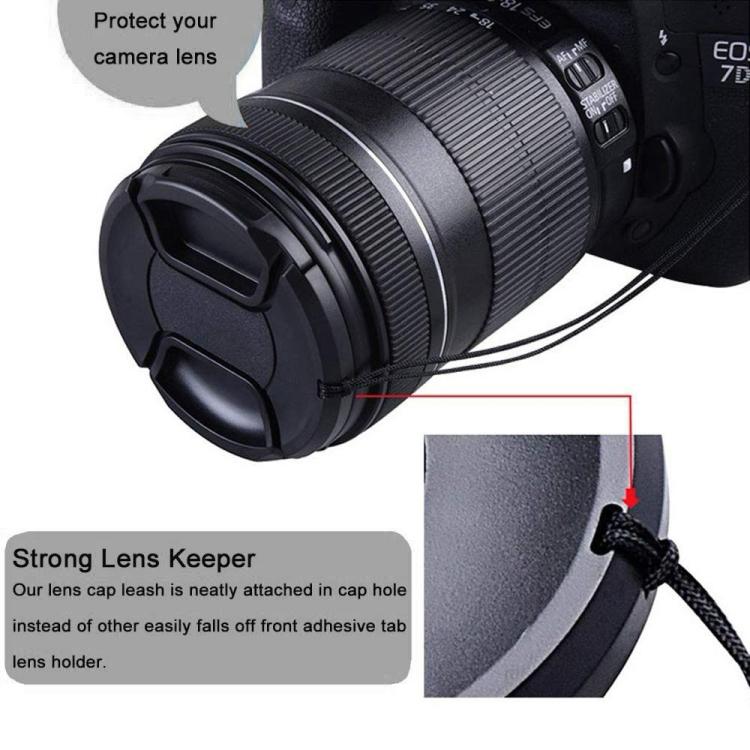 72mm Center Pinch Camera Lens Cap(Black)
