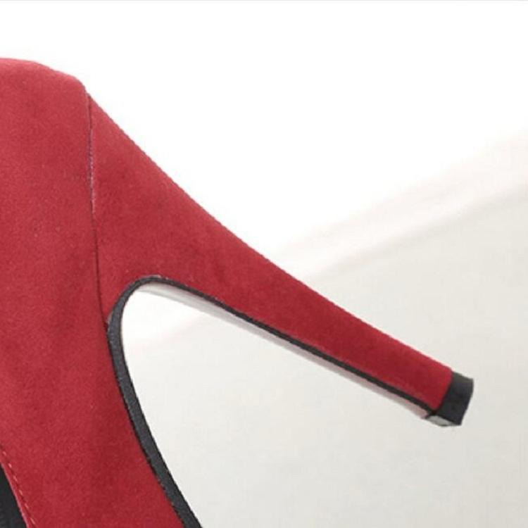 Women Shoes Round Toe Stiletto High Heels, Size:42(Blue)