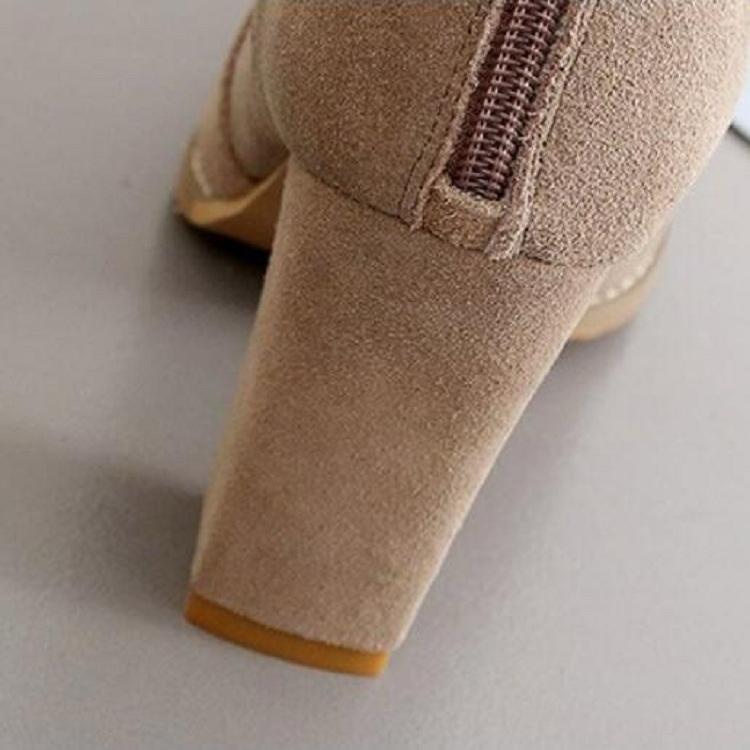 Women Shoes Suede Boots Pointed High Heels, Size:35(Black)