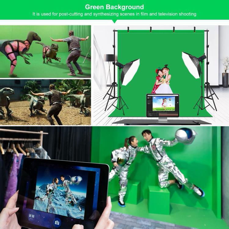 PULUZ 2.9x2m Photo Studio Background Support Stand Backdrop Crossbar Bracket Kit with Red / Blue / Green Polyester Backdrops