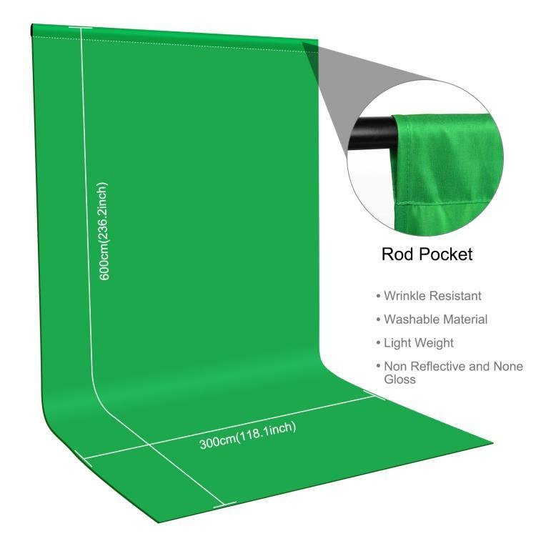 PULUZ 3m x 6m Photography Background Thickness Photo Studio Background Cloth Backdrop(Green)