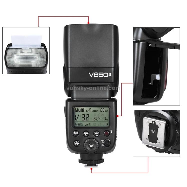 Godox V850II 2.4GHz Wireless 1/8000s HSS Flash Speedlite for Canon / Nikon DSLR Cameras(Black)
