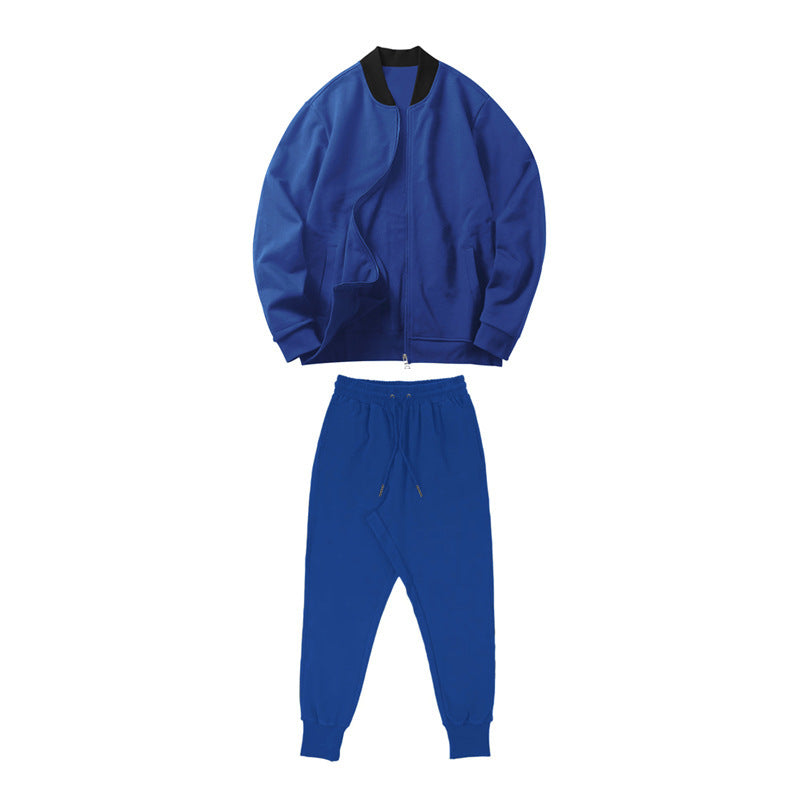 Men's Jacket Suit Zip-up Long-sleeved Top And Drawstring Sweatpants Casual Outdoor Sports Set